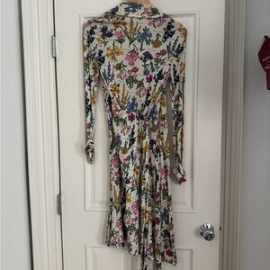 Vintage DVF for Saks Fifth Avenue Deadstock  Floral Long Sleeve Wrap Dress